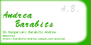 andrea barabits business card